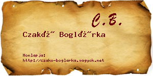 Czakó Boglárka névjegykártya